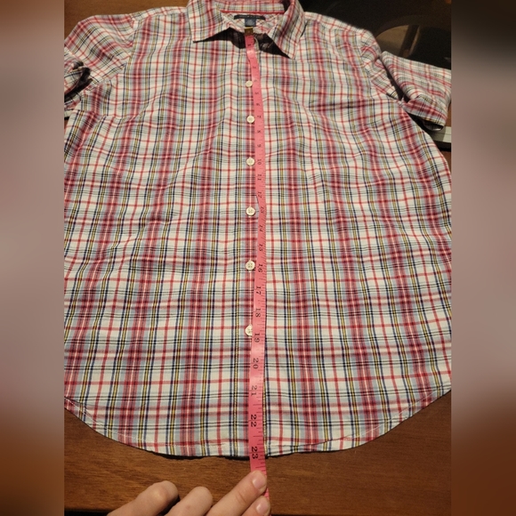 Tommy Hilfiger Men’s Shirt Long Sleeve Button-Down Size L/G Plaid NWT Red/white - Picture 4 of 7